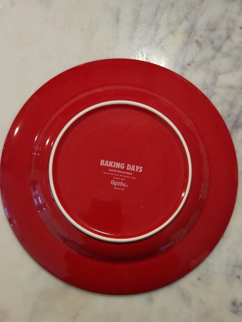 Vintage Spode Baking Days |  Red and White Polka Dot Dinner Plate 10 3/4